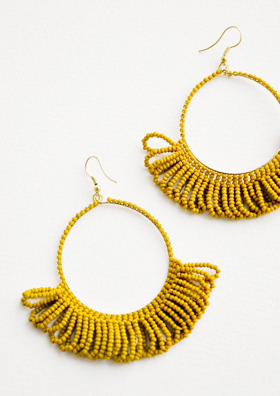 Loop Beaded Hoop Earrings in Lichen - LEIF