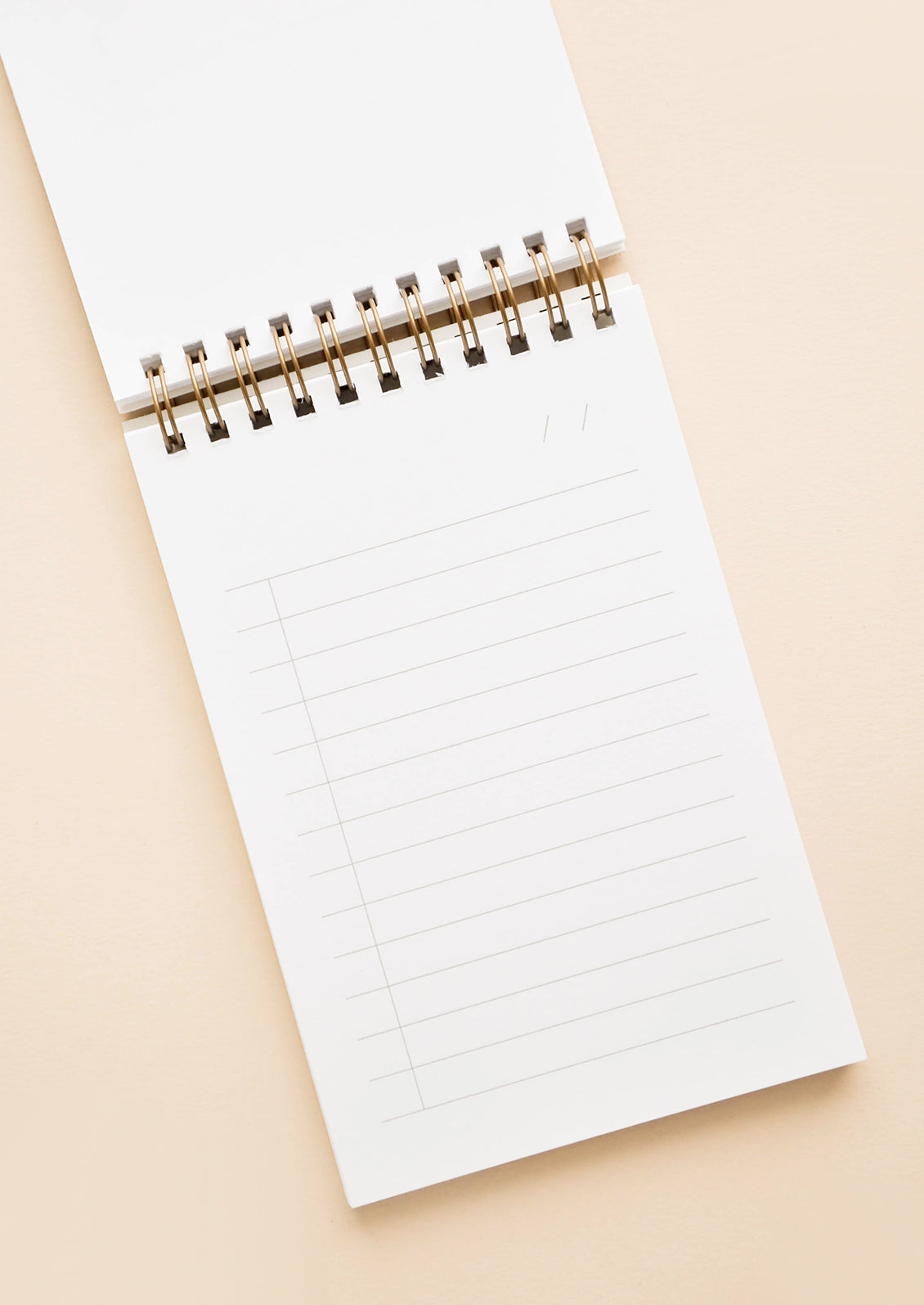 Inside of a spiral notebook with lined paper.