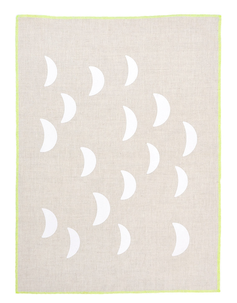 Moons Tea Towel in Natural / White - LEIF