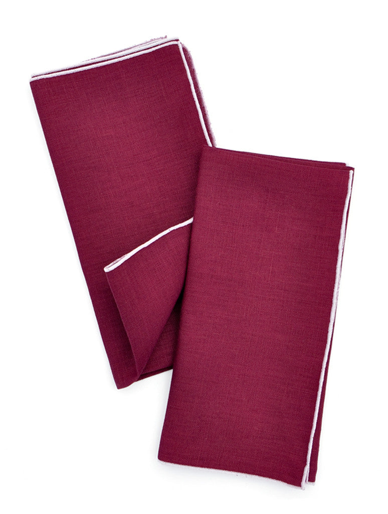Two-Tone Palette Linen Napkin Set in Fig / Amethyst - LEIF