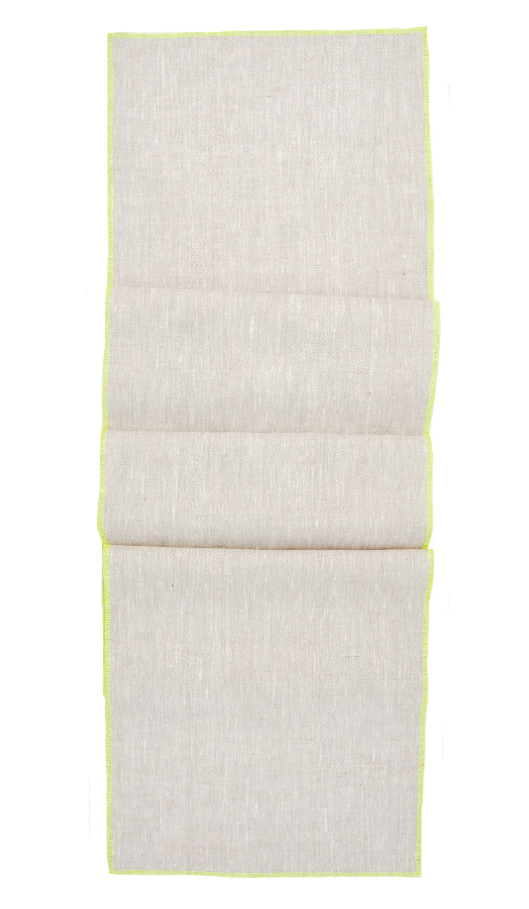 Palette Linen Table Runner in Oatmeal / Fluoro Yellow - LEIF