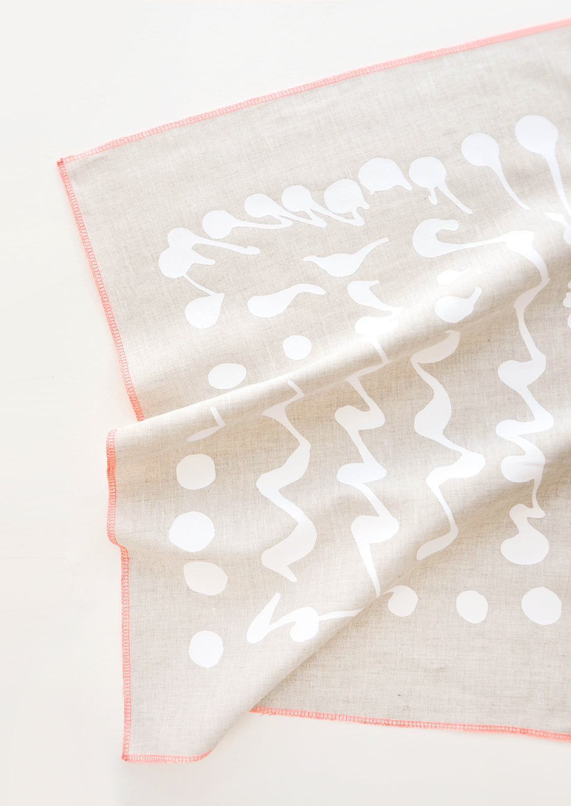 Splatter Squiggle Tea Towel in Natural Linen - LEIF