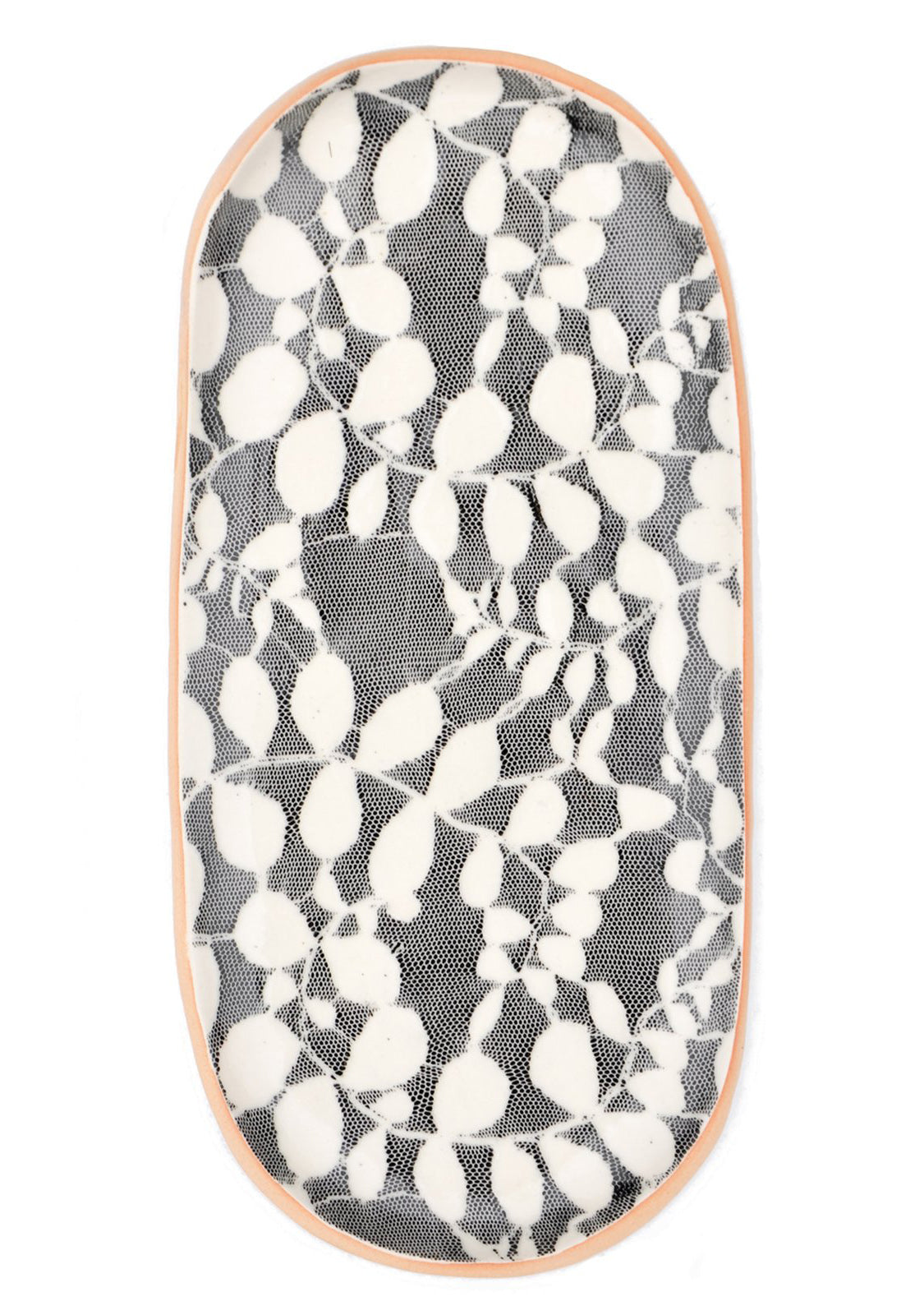 Pressed Pattern Ceramic Tray in Sunprint Floral / Black - LEIF