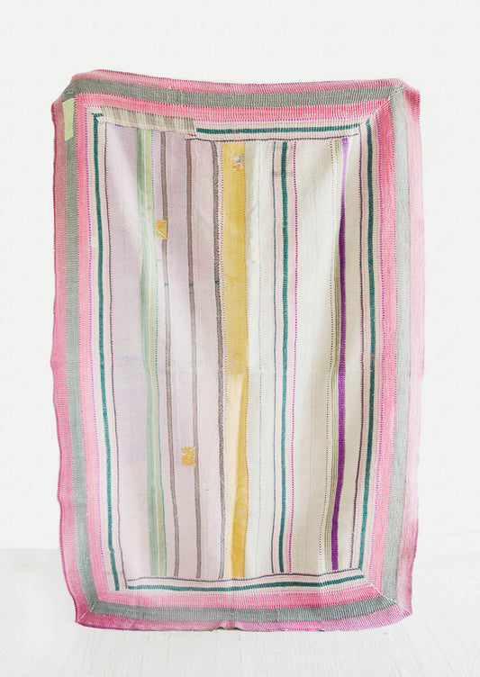 Vintage Indian Kantha Quilt in Pastel Tones - LEIF