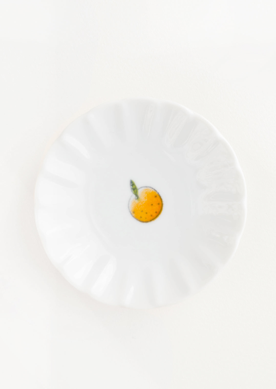 Scalloped Ceramic Mini Dish with Little Orange Fruit - LEIF